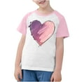 thumbnail image 3 of Girls Raglan Graphic Tees Size 3-14 Baseball Summer Cute Short Sleeve T-Shirts Loose Fit Round Neck Casual Tops Pink， 3 Years, 3 of 7