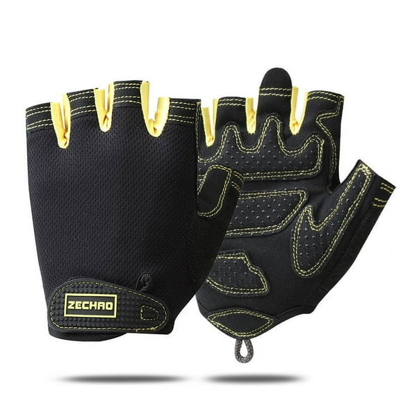 Half Finger Cycling Gloves, Men Bodybuilding Glove Moto Cross Glove Scooter Cycling Gloves (black, L)