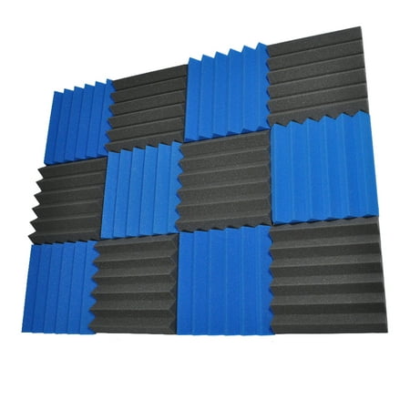 Seismic Audio 12 Pack of Charcoal / Blue 2 Inch Studio Acoustic Sound ...