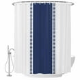 thumbnail image 2 of Blue Solid Color Texture Waterproof Fabric Shower Curtain,Simple Blue Pattern Waterproof Fabric Shower Curtain for Bathroom Curtains Bathtubs Hotel Shower Curtains with 12 Hooks Small 36x78in, 2 of 8