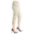 thumbnail image 5 of Clearance under 10$ Sevevn Fashion Women's Solid Color Stretch Waist Strap Pocket Zipper Pants 7 Quarter Pants Rollbacks Khaki S, 5 of 9