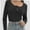 Black, variant on Womens Long Sleeve Shirts Going Out Fall Clothes Casual Tops Ribbed Knit Blouses Fashion Trendy