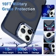 thumbnail image 4 of Translucent Matte Case for iPhone 15 Pro Case[Compatible with Magsafe] Magnetic Slim Fit Shockproof Anti-Scratch Full Body Protective Phone Case for 15 Pro-Blue, 4 of 12