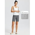 thumbnail image 5 of BALEAF 8" Bermuda Long Shorts for Women Cotton Athletic Sweat Tummy Control Casual Lounge Summer Gray L, 5 of 7