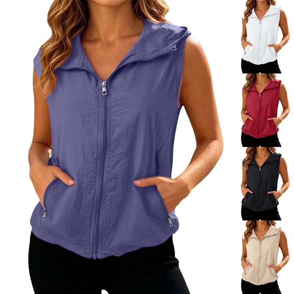 Miaoju Womens Vest with Pockets Lightweight Softshell Sleeveless Jacket Hiking Travel Golf Running 2026 Spring Summer
