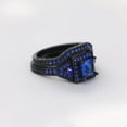 thumbnail image 6 of GY Black Gold Plated Blue 1CT CZ Women Wedding Ring Sets Engagement Ring for Woman, 6 of 7