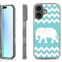 For iPhone 17 Shockproof Protective Phone Case, by OneToughShield - Chevron/Elephant