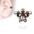 thumbnail image 2 of MoBody 16G Unique Cartilage Ear Cuff Earrings Snake Elephant Surgical Steel Helix Piercing Jewelry (Rose Gold-Tone Octopus), 2 of 3