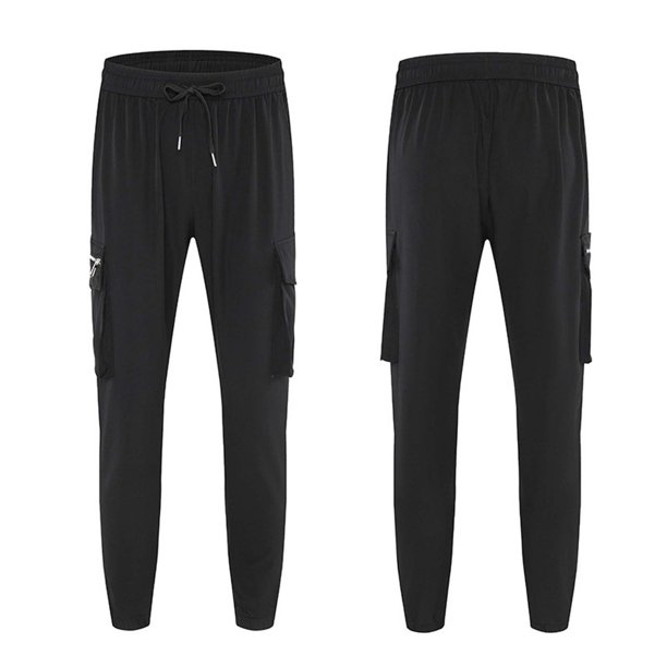 Pantalones de trabajo con bolsillos para hombre para primavera-verano: pantalones deportivos ligeros, transpirables y holgados para correr y hacer ejercicio, con diseño de pierna estrecha