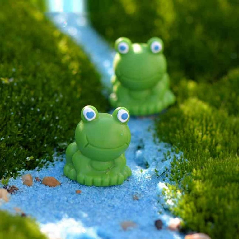 100 Pcs Resin Mini Frogs Clearance Green Frogs Miniature Figurines Animals ModelGarden Miniature Moss DIY Terrarium Crafts Ornament Accessories for