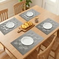 thumbnail image 3 of Unique Bargains Set of 6 Washable Plastic Placemats Kitchen Mat Silver-Gray, 3 of 6