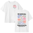 thumbnail image 4 of VNKIDY Girls Kids Floral Print Graphic Tee Short Sleeve Crewneck Oversized T Shirt For Summer Daily Casual Wear White 120, 4 of 4