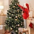 thumbnail image 4 of Dalrosia Christmas Tree Garland Green LED Lighted Faux Fur Ribbon Artificial Furry Garland for Xmas Holiday Winter Indoor and Outdoor Decoration, 4 of 6
