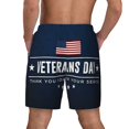 thumbnail image 2 of Haiem Happy Veterans Day Mens Swim Trunks with Compression Liner 2 in 1 Swimming Shorts Stretch Swimwear Quick Dry,Board Shorts-Large, 2 of 9