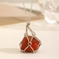 thumbnail image 5 of Interchangeable Raw Stone Mesh Bag Metal Necklace Pendant Sweater Chain, 5 of 8