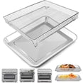thumbnail image 1 of shiyou-Air Fryer Tray Replacement for Cuisinart TOA-60 TOA-65 TOA-70 Toaster Air Fryer Convection Oven, 12.2 * 11'' Non-Stick Air Fryer Steel Basket Wire Rack Accessories Parts, Dishwasher Safe, 1 of 4