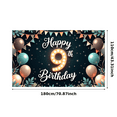 thumbnail image 3 of Colorful Balloons Birthday Banner Decorative Backdrop Kids Party Celebration for 9th Birthday, 3 of 8