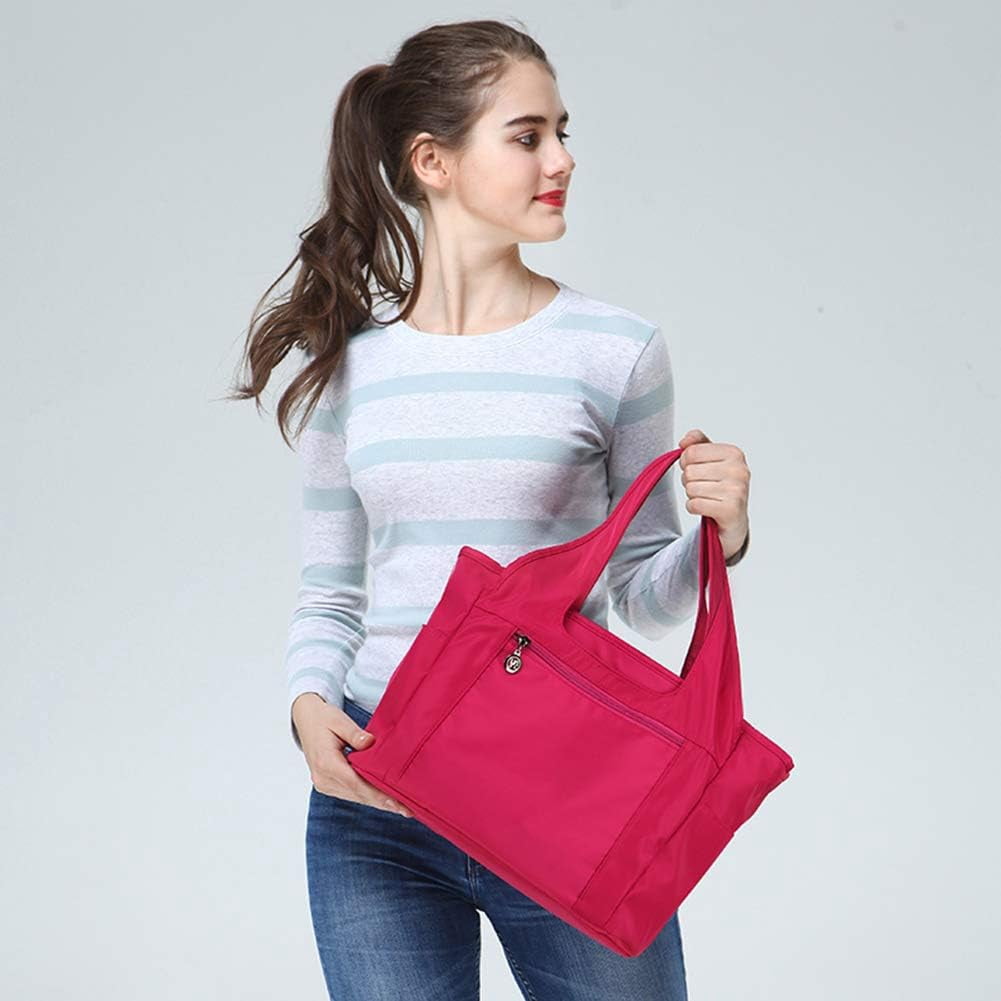 Nylon Lightweight Handbag for Women Waterproof Tote Shoulder Purses Bag