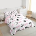 thumbnail image 4 of Feelyou Cartoon Football Print Bedding Comforter Set, Kawaii Pink Ribbon Twin Comforter Sets, Teens Kids Boys Girls Reversible Bedding Set, Breathable Home Decor, 2pcs, 4 of 9