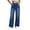 Dark Blue, variant on Brnmyaeo Womens Jeans Wide Leg High Waisted Denim Pants Drawstring Tie Elastic Waist Stretchy Trouser Jeans with Patch Pockets