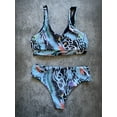 thumbnail image 5 of LIORA Women Two Pieces Bathing Suit Tie Knot Front Tops with High Waisted Bottom Bikini Set Swimsuit, 5 of 6
