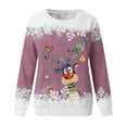 thumbnail image 4 of Chandails à Capuchon pour Femmes T-shirt Ample Imprimé d'Hiver pour Femmes Blouse à Manches Longues Col Rond Hauts Décontractés Chandails Grande Taille pour Femmes en Liquidation, 4 of 4