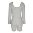 thumbnail image 5 of Lilgiuy Women's Threaded Low Neck Long Sleeve Hip-lifting Slim Jumpsuit for School College, 5 of 5
