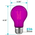 thumbnail image 4 of Luxrite A19 Edison LED Light Bulb, 4.5W=60W Colored Glass Filament, UL Listed, E26 Base, Indoor Outdoor Purple, 4 of 6