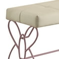 thumbnail image 4 of White And Light Pink Tufted Bench, 4 of 6