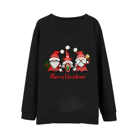 

Christmas Pajamas for Family Black Family Christmas Pjs Matching Sets Children Christmas Parent Child Outfit Santa Merry Christmas Printed Long Sleeved Pullover Casual Round Neck Sweatshirt