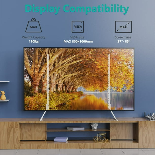 WALI Universal TV Stand TV Legs for Most 27 to 85 inch LCD Flat