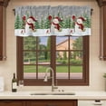 thumbnail image 6 of Grey Green Snowman Christmas Curtain Valances for Windows, Kitchen Valance Window Treatments Panel 2 Pack, Xmas Tree Snowflake Winter Rod Pocket Short Curtains for Bathroom Bedroom 60 x 18 Inch, 6 of 8