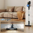 thumbnail image 5 of Haysky Cordless Vacuum Cleaner, Multi-Surface Removable Handheld Lightweight Stick Vacuum for Home, LED Headlights for Pet Hair, Carpet & Hard Floors, Silver, 5 of 10