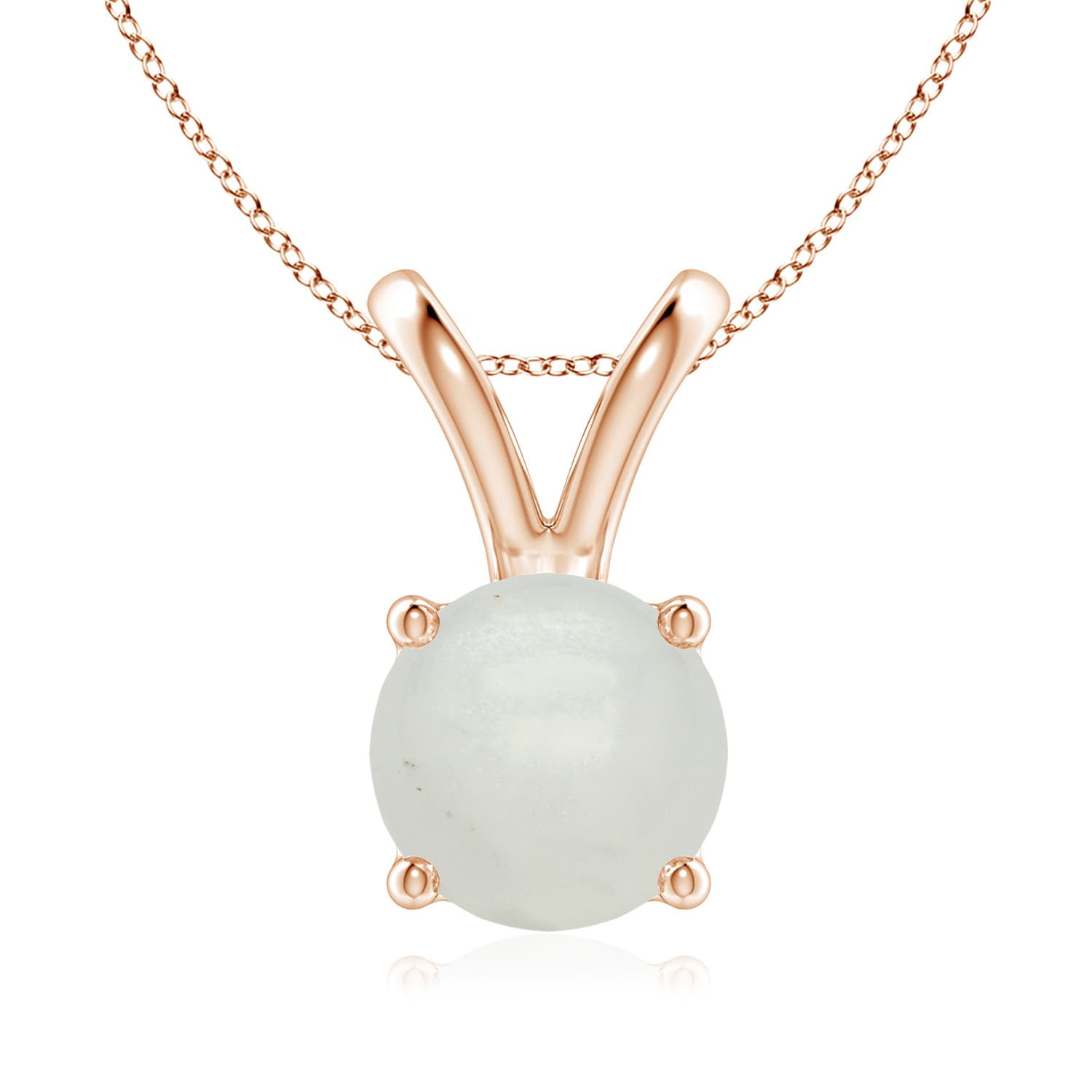 Angara Natural Moonstone Solitaire Pendant Necklace for Women in 14K Rose  Gold (Grade-AAAA 8mm) Jewelry Gift for Her Birthday Wedding 