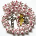 thumbnail image 4 of Rosario elegante elegantmedical con cuentas rosa veluriyam y medallas cruz e Italia, 4 of 9