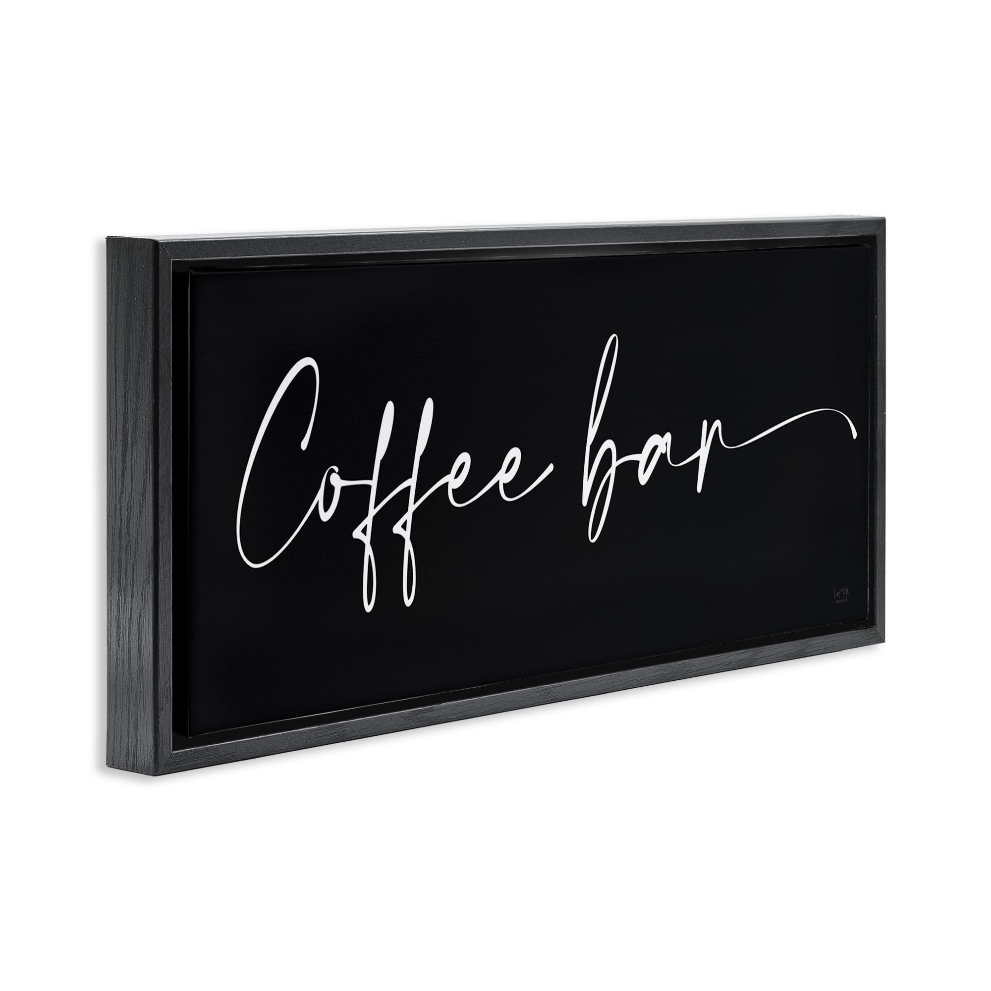 Stupell Industries Coffee Bar Classy Script Food & Beverage Painting Black Floater Framed Canvas Art Print Wall Art, 31 x 14