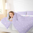 thumbnail image 4 of Manfei Kawaii Cartoon Stars 7-Piece King Bedding,Sprinkle Print King Bed in a Bag,Lavender Purple,Colorful Stars Reversible, 4 of 7