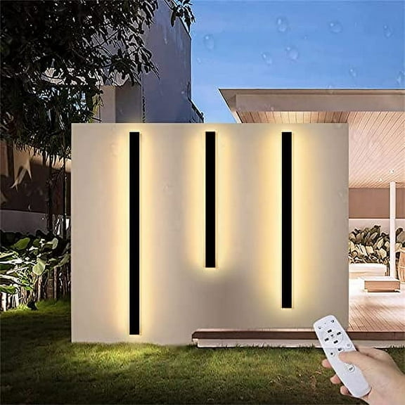 Long Strip Wall Light Modern Minimalist Linear Wall Lamp Outdoor Wall Sconce LED Wall Light Dimmable Ip65 Waterproof Acrylic Wall Light Fixtures for Patio Porch Garden (dimming 47.