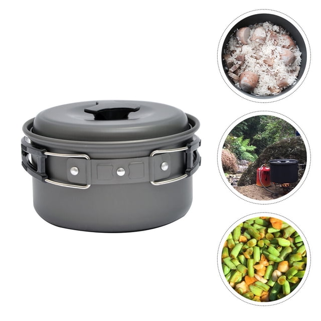 AURARMLET 1Ud Olla Plegable Para Camping Material Negro Con Bolsa Para Viaje