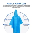 thumbnail image 3 of WHAMVOX Portable Adult Poncho Convenient Raincoat Rain Ponchos for Women Outdoor Accessory, 3 of 8