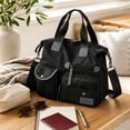 thumbnail image 4 of FSAGAE Multi-Pocket Travel Bag Nylon Tote Lightweight Handbag Black Waterproof Large-Capacity Durable, 4 of 5