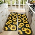 thumbnail image 4 of Kitchen Rugs Sets Of 2,Black Yellow Sunflower Pattern Anti Fatigue Kitchen Mat Rugs Non Slip Washable,Decorative Kitchen Floor Mats for Kitchen,Sink,Laundry,17"x47"+17"x47", 4 of 5