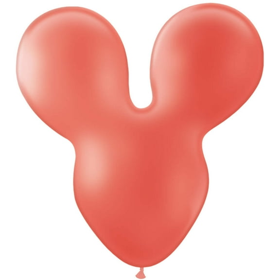 28 inch Mousehead - Coral Red Latex Balloons (1 Pack) - Party Supplies Decorations