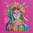 thumbnail image 6 of Wild Bobby Rainbow Painted Mother Mary Dean Russo Design Inspirational/Christian Women Graphic Tee, Fuschia, Small, 6 of 6