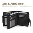 thumbnail image 6 of Small Wallet for Women, Stylish Leather Bifold Wallets Purse for Men with ID Window, Card Holders, RFID Blocking Lightweight, Black, 6 of 7