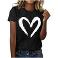thumbnail image 5 of Xuyuer Women's Lover Printed T-shirt Round Neck Short Sleeved Top, 5 of 5