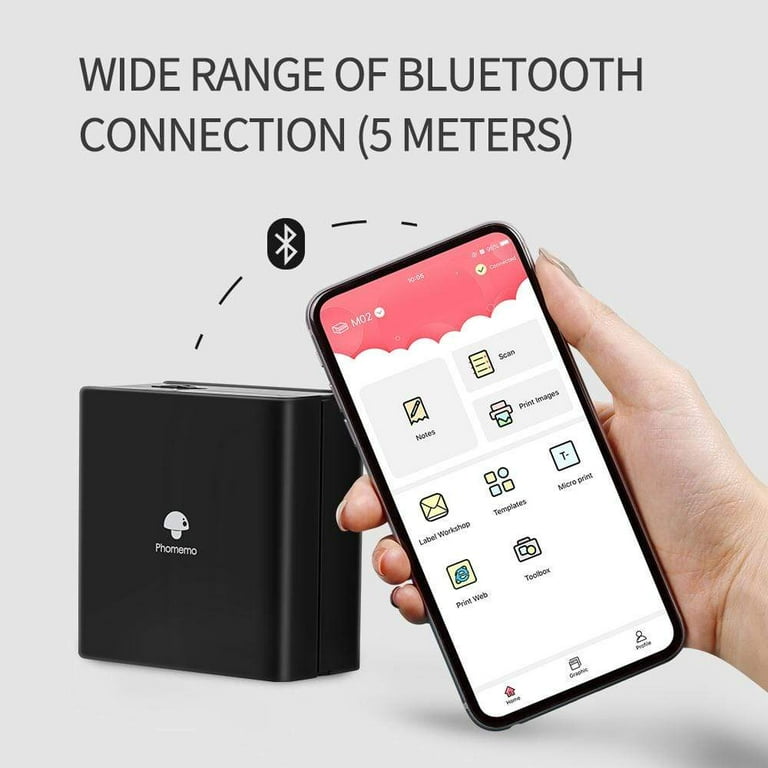 M02 Pocket Printer Gift Box Set, Mini Bluetooth Mobile Sticker Printer, Compatible with iOS & Android, for Print Fun, Study Notes, Journal, Include 3