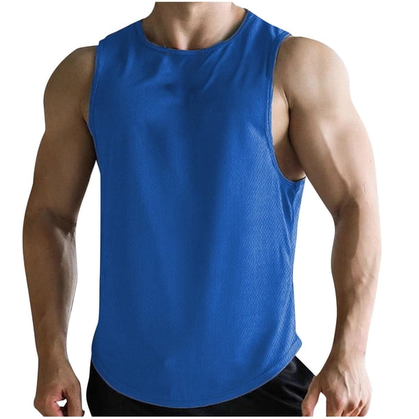 Camiseta sin mangas de secado rápido para hombre - Camiseta de malla para entrenamiento de baloncesto - Poliéster - Running al aire libre - M-XXXXL