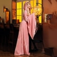 thumbnail image 5 of IROINNID Halloween Costumes For Women A-Line Dress Deals Retro Gothic Round Neck Long Sleeve Medieval Court Long Dress,Pink, 5 of 7