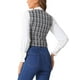 thumbnail image 3 of CHALECO Vintage a Cuadros INSPIRE CHIC para Mujer, Cuello en V, de Un Solo Botón, Sin Mangas, Espalda Racer, Talla L, Negro y Blanco, 3 of 6